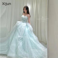 Xijun Princess Mint Tulle Wedding Dresses A-Line Korean Photo Shoot Long Prom Dresses Sleeveless Wedding Party Dress Customized - Luzilly Bridal & Apparel