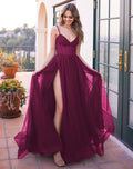 Yasmin Gown - Mulberry - Tulle A-line Dress With Pleated Bodice - Luzilly Bridal & Apparel