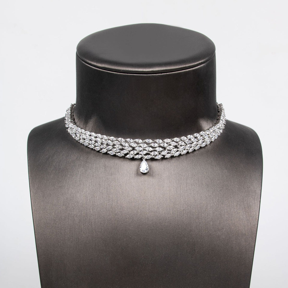 Zircon Bridal Necklace & Earring Set - Luzilly Bridal & Apparel