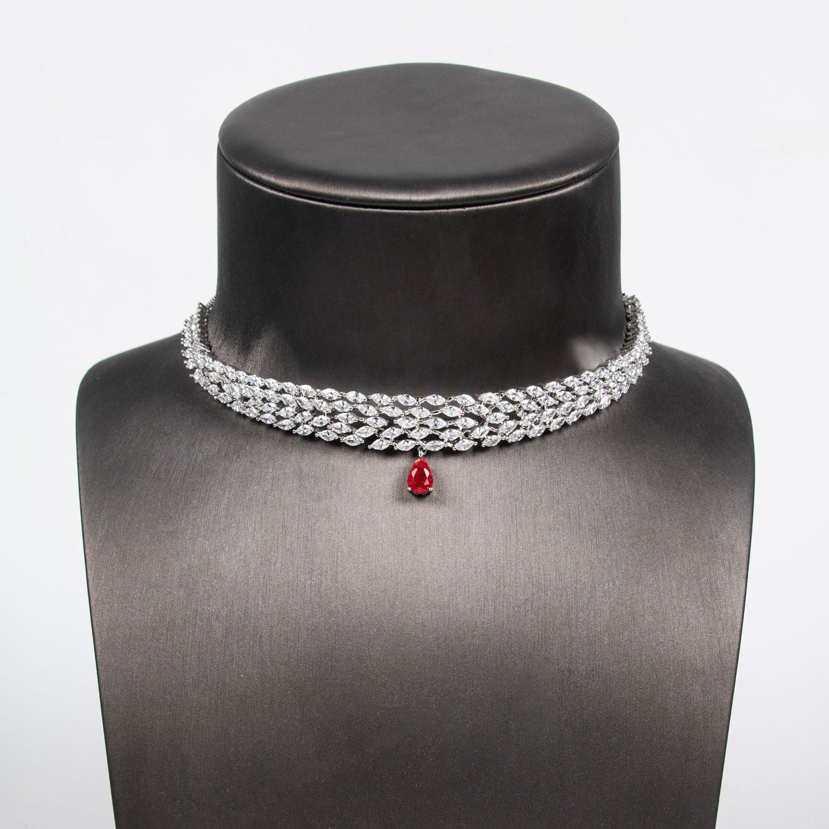 Zircon Bridal Necklace & Earring Set - Luzilly Bridal & Apparel