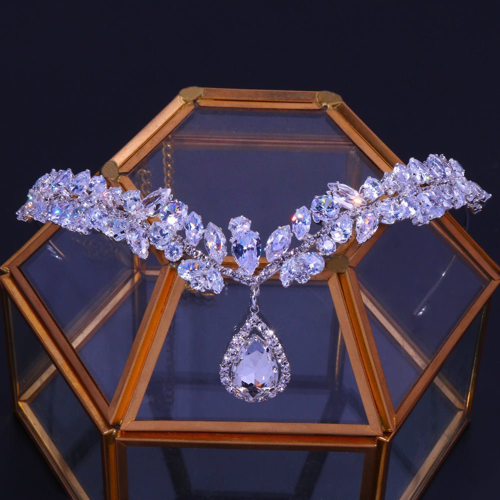 Zircon Drop Bridal Headband - Luzilly Bridal & Apparel