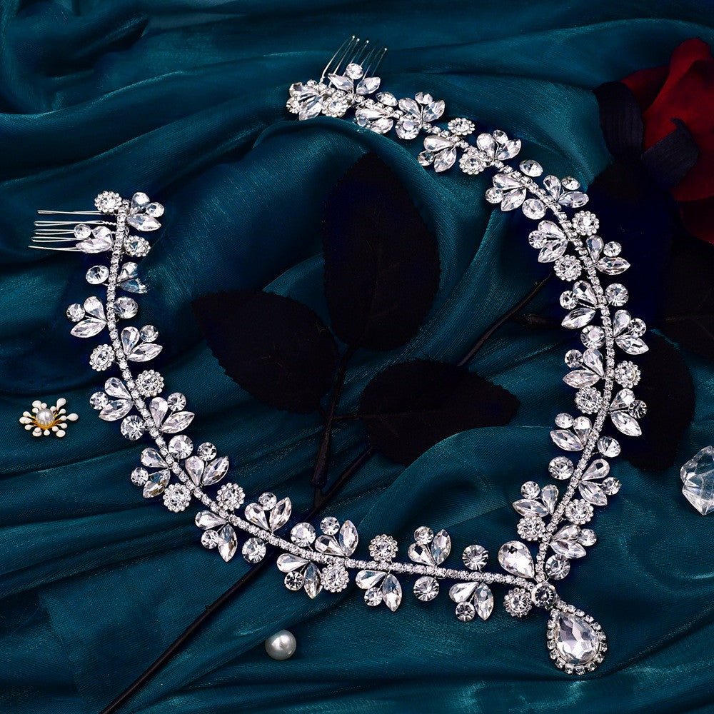 Zircon Drop Bridal Headband - Luzilly Bridal & Apparel