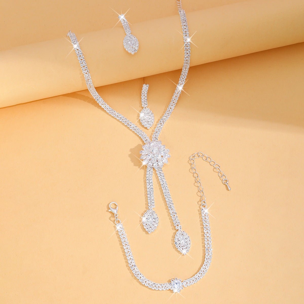 Zircon Flower Bridal Jewelry Set - Luzilly Bridal & Apparel