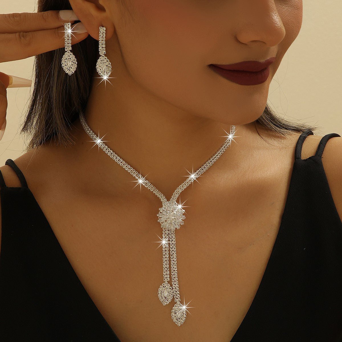 Zircon Flower Bridal Jewelry Set - Luzilly Bridal & Apparel