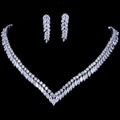 Zircon Leaf Bridal Necklace Set - Luzilly Bridal & Apparel