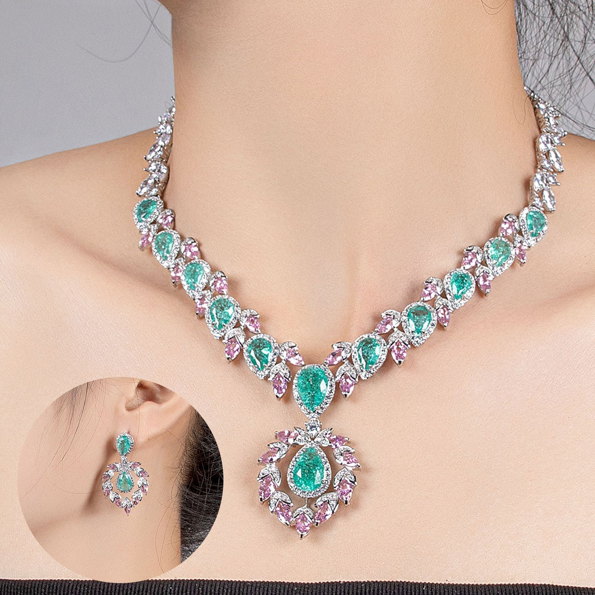 Zircon Teardrop Bridal Earrings - Luzilly Bridal & Apparel