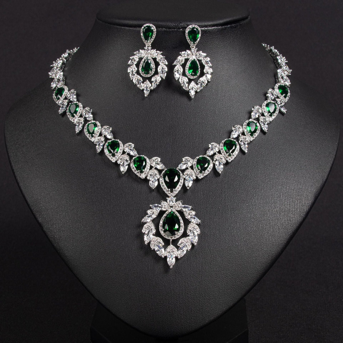 Zircon Teardrop Bridal Earrings - Luzilly Bridal & Apparel