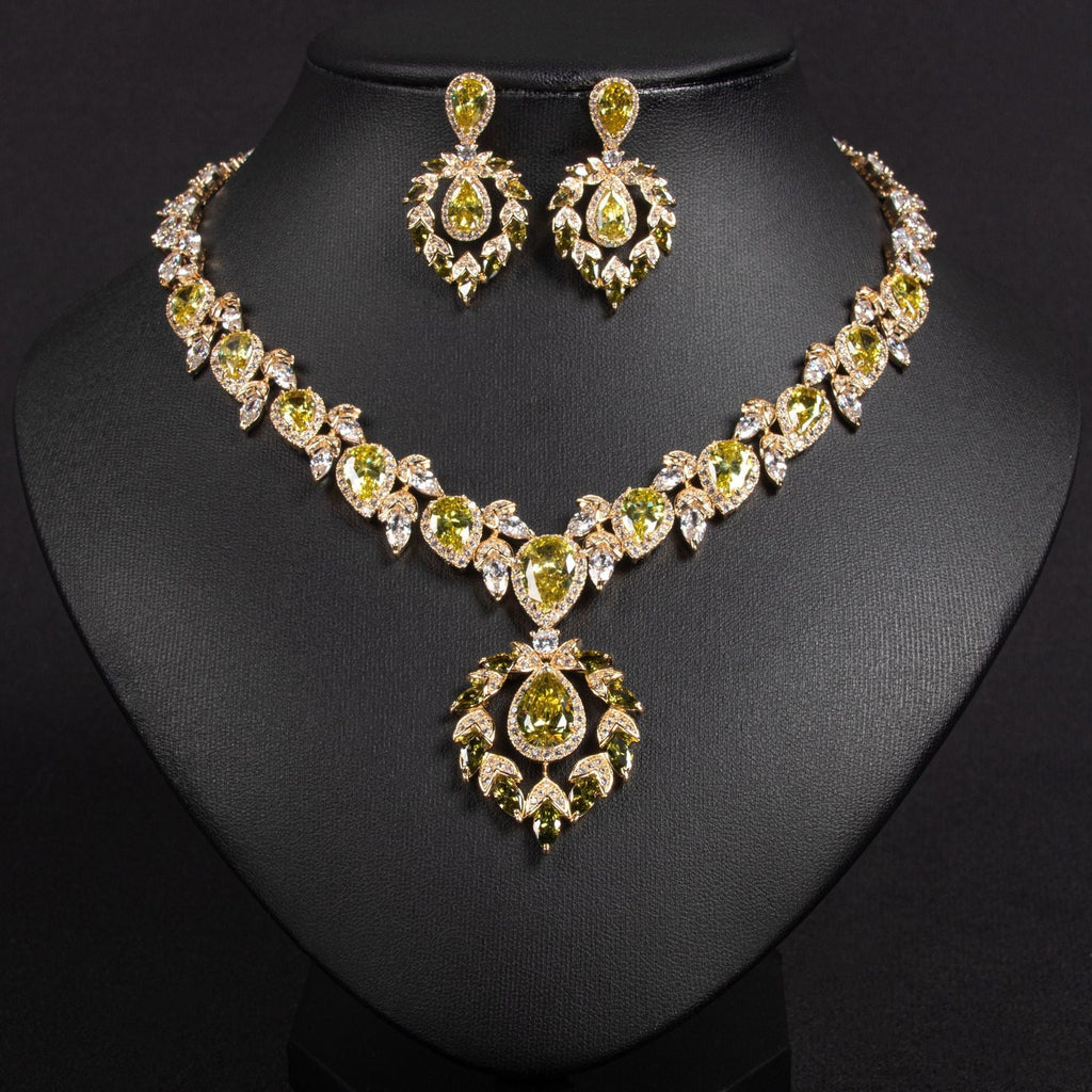 Zircon Teardrop Bridal Earrings - Luzilly Bridal & Apparel